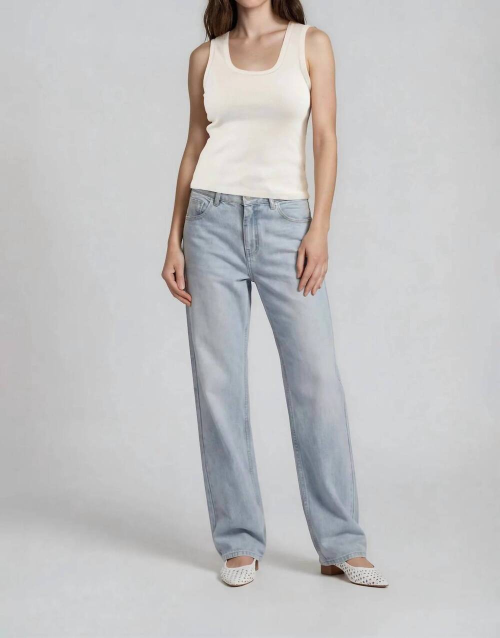 NEW IT IS WELL L.A. ribbed cotton tank top in natural